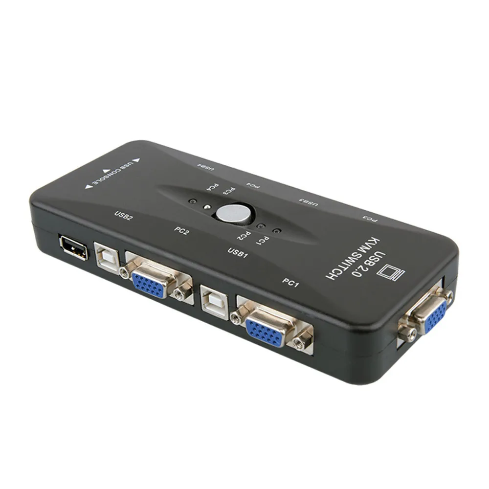 

4 Port VGA to VGA 4X1 250Mhz Distributor 1 in 4 Out Adapter USB 2.0 KVM Support Widescreen LCD Monitors MT-VIKI 2504AS