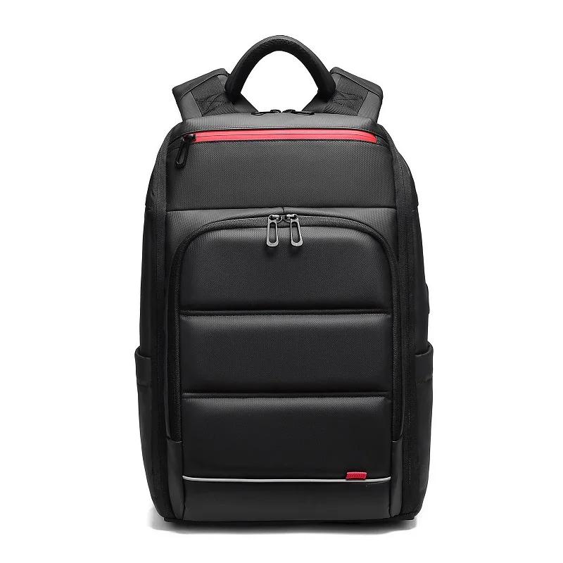 15,6 дюймов рюкзак для ноутбука для Для мужчин водоотталкивающая функциональный рюкзак с зарядка через usb Порты и разъёмы туристические рюкзаки мужской n0003 - Цвет: Черный