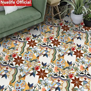

European retro pattern tile pattern wall stickers kids room kitchen office bathroom bedroom waterproof floor wall stickers