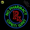 No Pharmacy Open Wait Neon Sign Real GLASS Tube Handcraft neon Light Signs custom Advertise Store vintage neon lamps wholesale