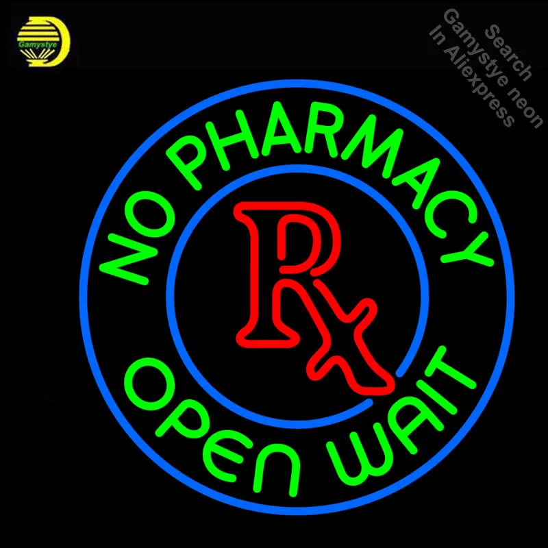 no pharmacy open wait neon sign real glass tube handcraft custom neon lights wholesale