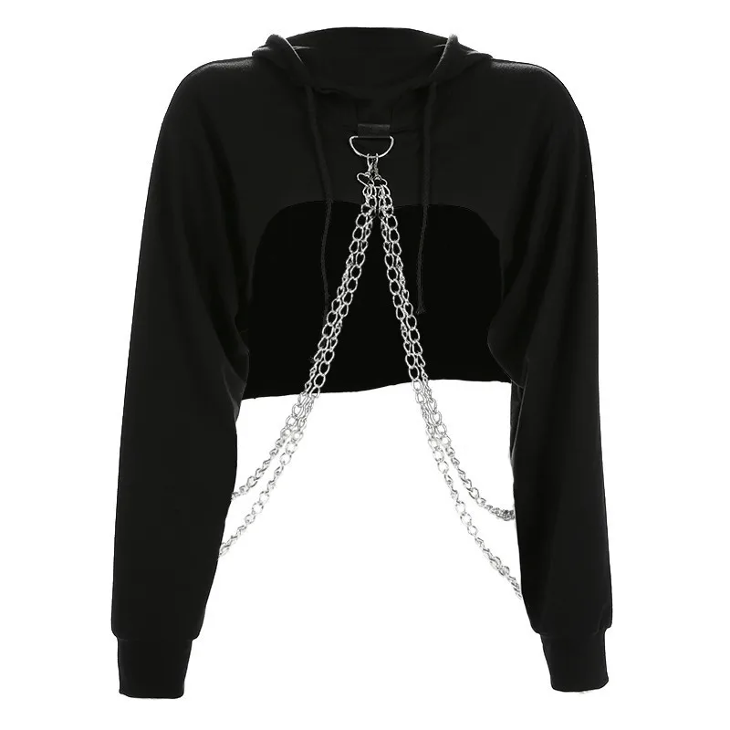 X-Future Womens Long Sleeve Zip Up Goth Plus Size Punk Sweatshirts Hooded Tops