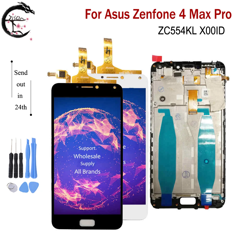 ЖК дисплей с рамкой для Asus Zenfone 4 Max Pro ZC554KL X00ID Полный сенсорным сенсором дигитайзер
