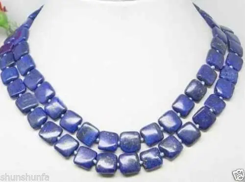 

huij 002106 Beautiful 2rows lapis lazuli Jewelry Necklace