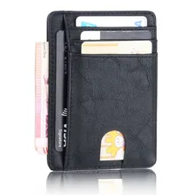 THINKTHENDO-cartera delgada de cuero con bloqueo RFID para hombre y mujer, tarjetero, monedero, 2020 x cm