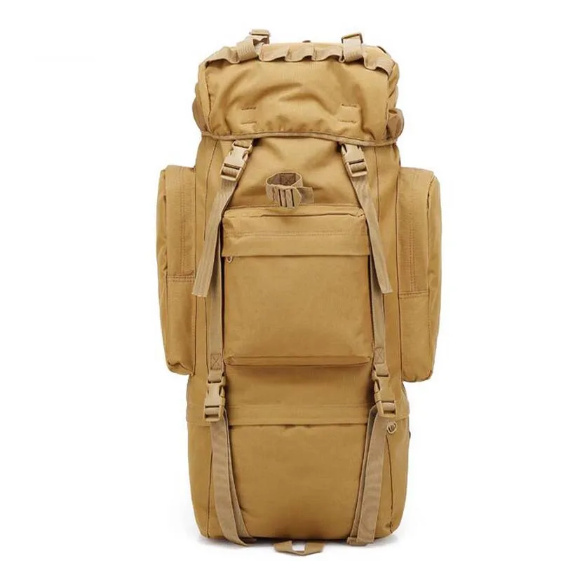 Большая емкость около 65л Оксфорд охотничий военный тактический винтовочный пистолет сумка для путешествий на открытом воздухе походный рюкзак спортивная сумка на плечо - Цвет: Tan