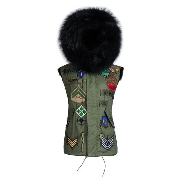 Cheap Korean style black short coat faux fur parka for Male winter waistcoats