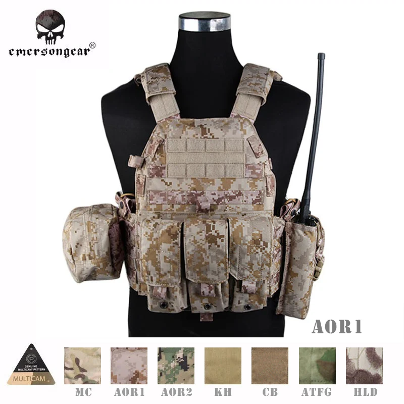Emersongear LBT6094A Style Tactical Vest With 3 Pouches Hunting Airsoft Military Combat Gear EM7440 Multicam