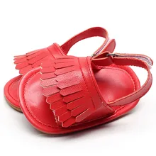 Детские сандалии из искусственной кожи с кисточками; детские летние сандалии на плоской подошве с кисточками для девочек; детские сандалии на липучке с резиновой подошвой; LA912970