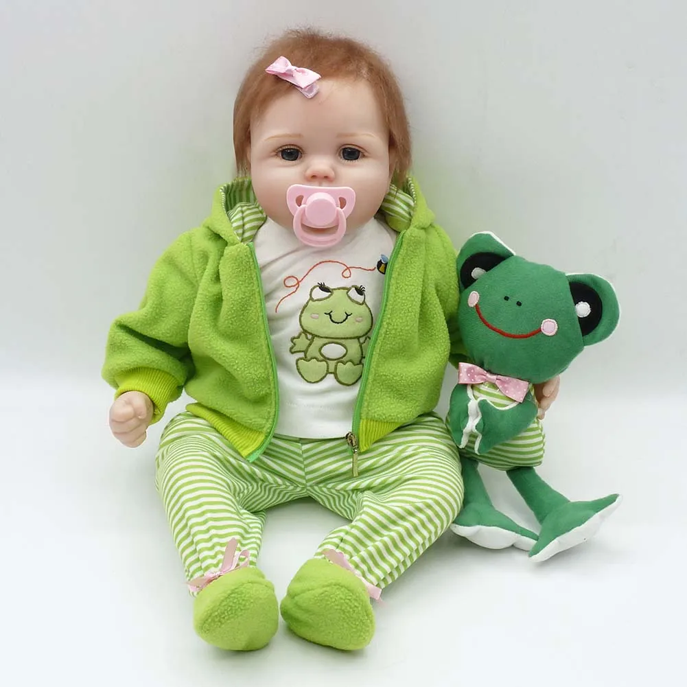 

NPK Reborn Baby Doll 55cm/21.7" Soft Silicone Lifelike Jointed Toys Cute Frog Kids Children Gifts AN88
