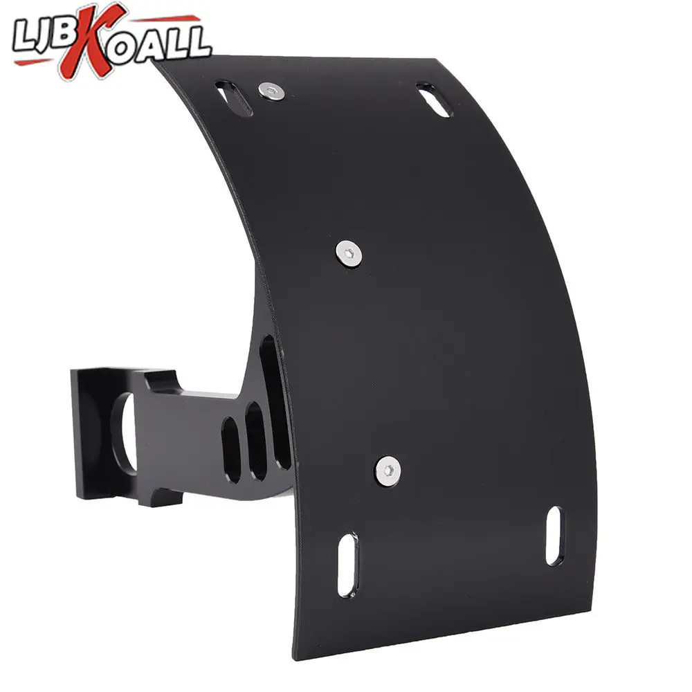 Black Chrome Swingarm Side Mount Curve License Plate Bracket for Yamaha