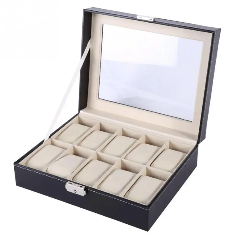

New 6/10/12/20 Grids PU Leather Luxury Refinement Slots Wrist Watches Gift Case High-end Jewelry Display Boxes Storage Holder