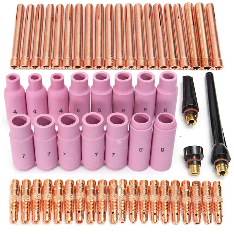 

63pcs TIG Welding Torch Gas Lens Parts Replacement Kit For WP-17/18/26 WP Tungsten