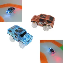 LED light up cars for Track Electronics font b Toys b font Diecast DIY Puzzle Rail