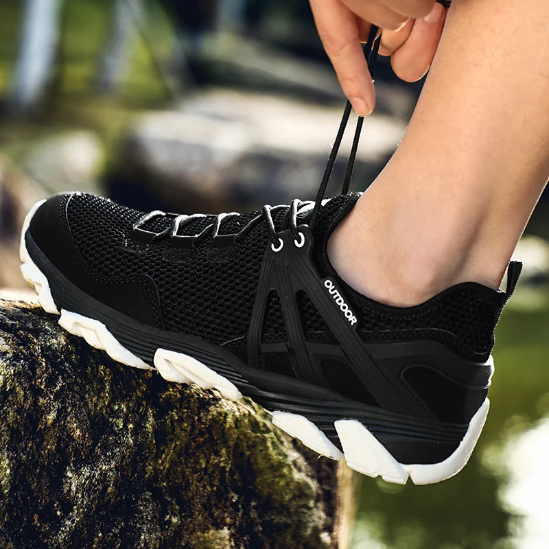 SusuGrace/Летняя обувь для пеших прогулок; Мужские дышащие кроссовки уличные противоскользящие горные кроссовки; спортивная обувь; Прочная обувь для альпинизма