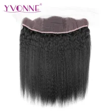 YVONNE Brazilian Kinky Straight Virgin Hair Lace Frontal 13×4 Natural Color 100% Human Hair Products Free Shipping