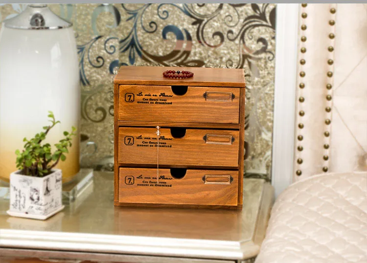Деревянный многослойный ящик для хранения винтажный Европейский стенд caixa organizadora шкаф для мелочи украшения маленькие предметы Органайзер коробки