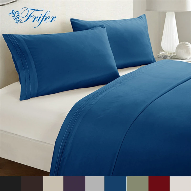 9 اللون لنا حجم الفراش مجموعات الصلبة غرفة نوم السرير مجموعة الأطفال غطاء لحاف ورقة المفرش المخدة المعزي التوأم كامل الملكة الملك