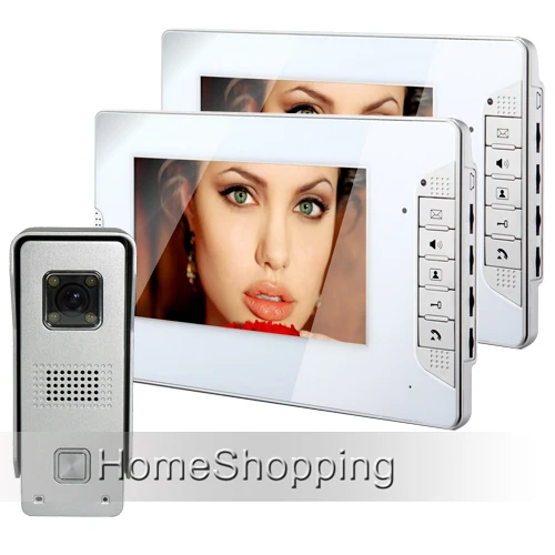 

Brand New Wired 7 inch Color Screen Video Door Phone Intercom System 2 White Monitors + 1 Doorbell Camera In Stock FREE SHIPPING