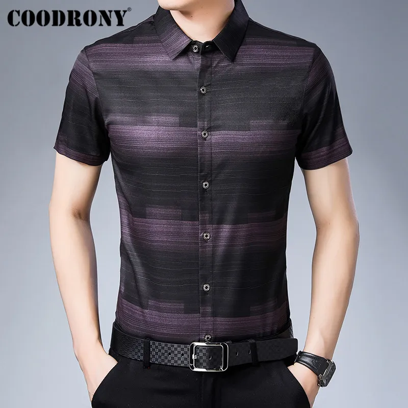 COODRONY الاجتماعية الأعمال عارضة قمصان Camisa الغمد 2019 الصيف بارد قمصان قصيرة الأكمام قميص أزياء قميص مقلم الرجال S96025 COODRONY الاجتماعية الأعمال عارضة قمصان Camisa الغمد 2019 الصيف بارد قمصان قصيرة الأكمام قميص أزياء قميص مقلم الرجال S96025