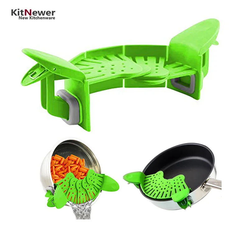 

Multifunction Funnel Strainer Leak Proof Noodles Filter Vegetable Drainer Colander Silicone Rice Wash Isolator Kitchen Gadgets