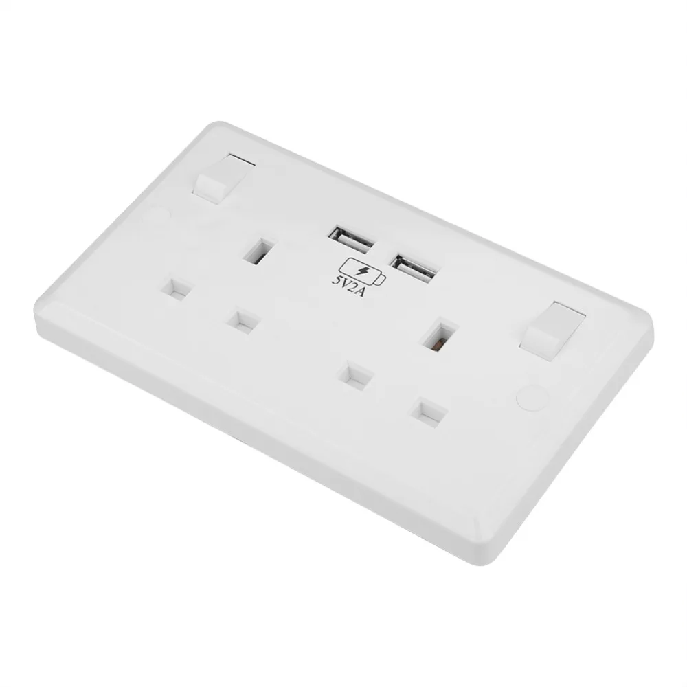 Double Switches Home TV Outlet UK Plug Wall Power Outlet Socket Multi