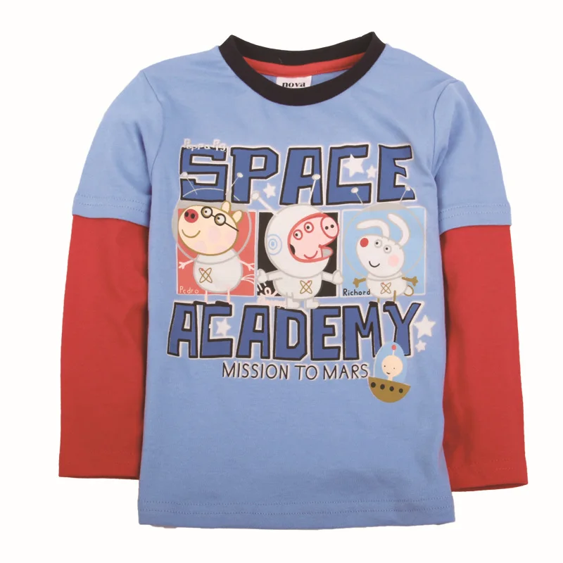 FREE SHIPPING F4272#18m-6y 5piece/lot prined space peppa pig spring / autumn long sleeve T-shirt | Детская одежда и обувь