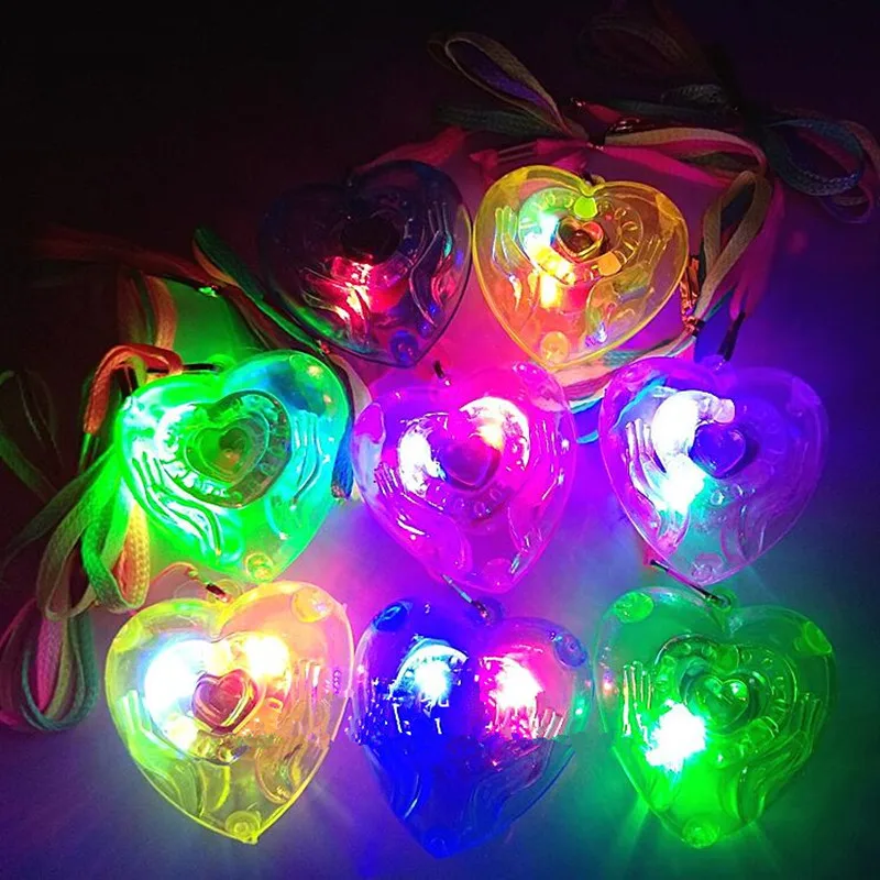 Любовь Сердце светодиодный светильник Ожерелье Подвески Дети светящиеся украшения подарок светильник ed игрушки Светящиеся вечерние Хэллоуин Рождество navidad