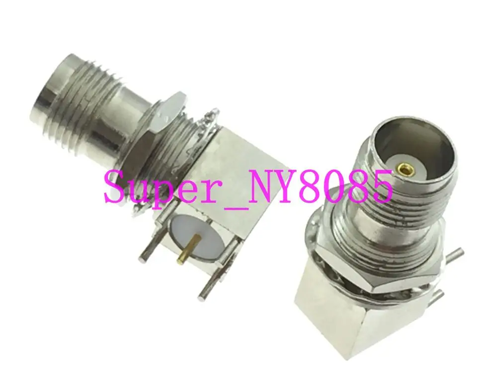 

1pce Connector TNC female jack bulkhead solder PCB mount right angle 8.1mm