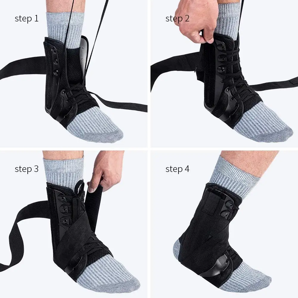 X-Large Kuangmi Ankle Brace Lace-up with Side Stabilizers Support Auxiliary Fixing Belt Strength Protector Single