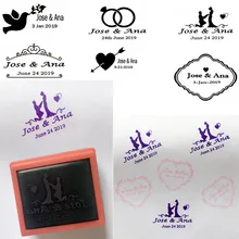 Прямоугольная 31x41 мм Персонализированная таможенная печать Свадебная самоувлажняющаяся подушка для штампов для приглашения адрес конверт