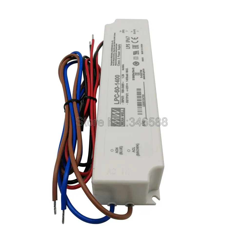 

Импульсный источник питания Meanwell LPC-60-1400, выход с драйвером постоянного тока для светодиода, 60 Вт, мА, для 1 шт. Cob Cree CXB3590 CXA2530