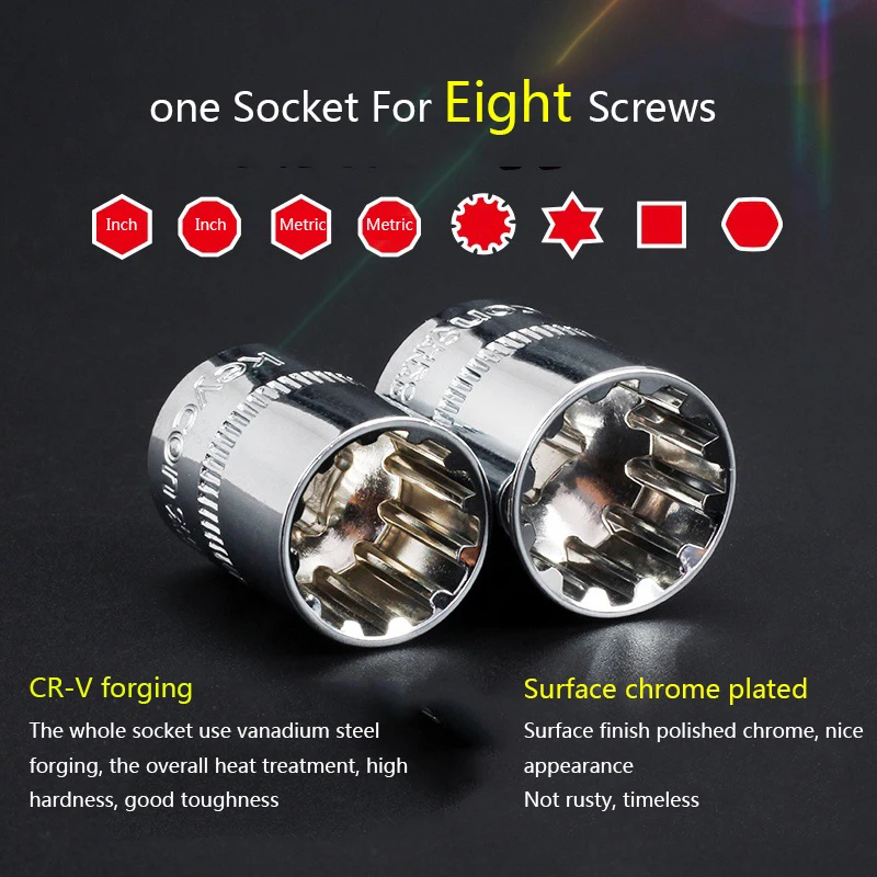 Набор торцевых гаечных ключей 12 точек 1/4 дюйма (6 3 мм) 13 шт.|spanner socket|tools wrenchhand tools
