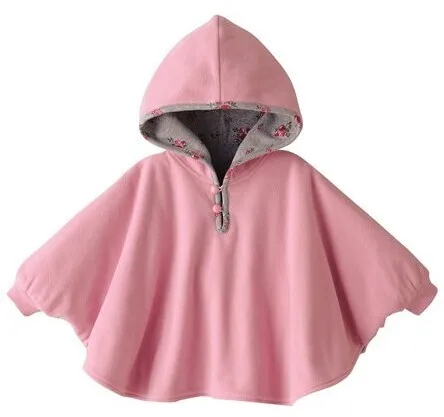Флисовое комбинированное Детское пальто, плащ для младенца, двусторонняя верхняя одежда, детское пончо с цветочным рисунком, накидка, Детское пальто, детская одежда, WT01
