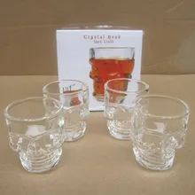 4 шт Виски череп модель водки чашки набор Хрустальные стеклянные чашки для дома и кухни вечерние чашки