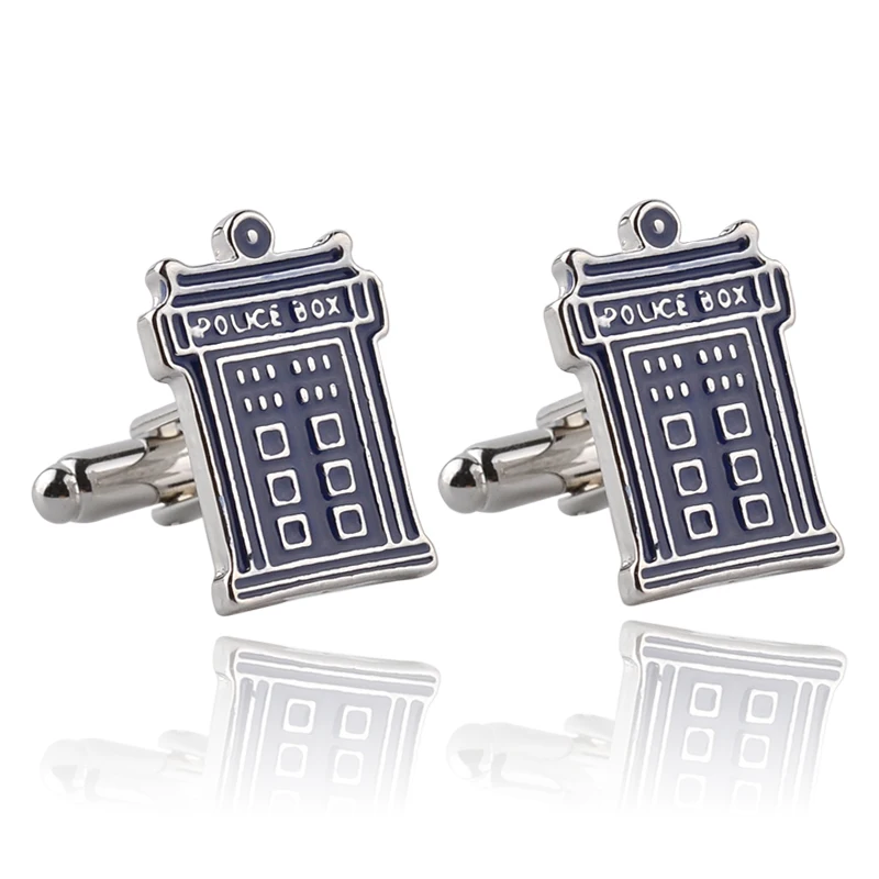 

Doctor Who TARDIS Cufflinks For Men Blue Police-Box Cufflink Doctor Who DR Perfect Wedding Groomsmans Gift