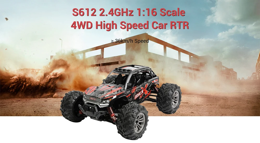 S612 радиоуправляемые машины с дистанционным управлением 2,4 ГГц 1:16 масштаб 4WD высокоскоростной автомобиль RTR с верхним светильник 390 мотор гусеничный внедорожный автомобиль игрушки подарки