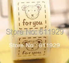 800 шт DIY "для u" прекрасный медведь бумага подарочные наклейки, 2,5 см палочки для печати/украшения самоклеющиеся рекламные наклейки