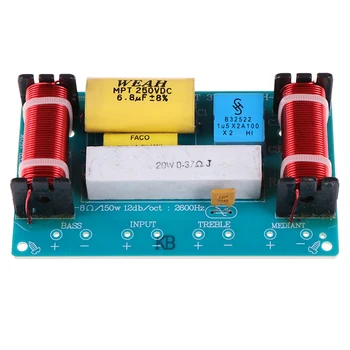 

1pc Speaker 3 Way Audio Frequency Divider Treble + Midrange + Bass Crossover Speakers Filter For 8Inch Speaker DIY