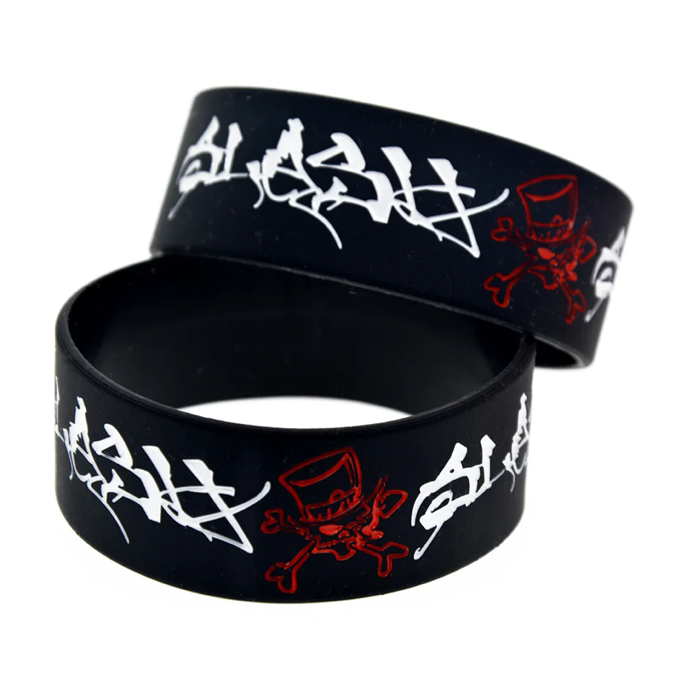 

1PC Black Color Slash Silicone Wristband for Music Fans