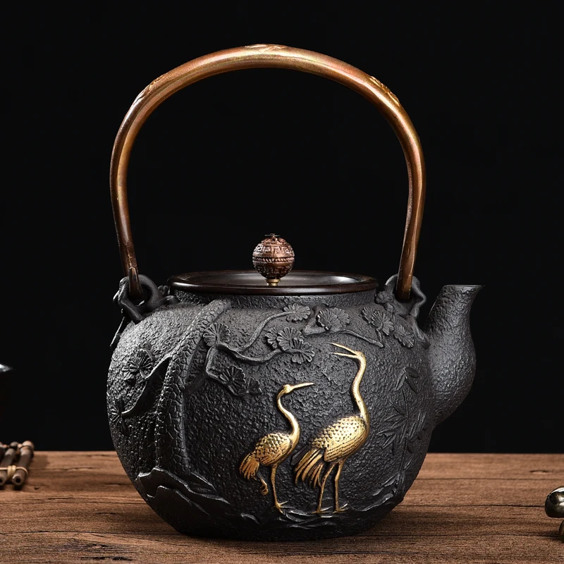 Новинка чайник из чугуна Tetsubin 1300 мл л подлинный чугунный Tetsubin|kettle pot|kettle teakettle cast