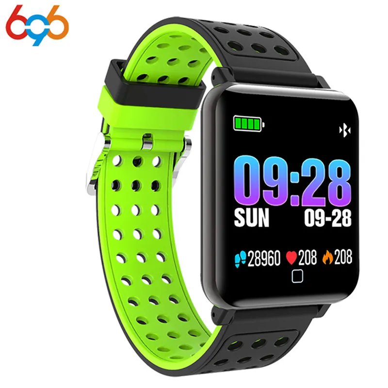 

696 2018 Blood Pressure Smart Watch Men Heart Rate Sports Watch Pulse Meter Swimming Bracelet Waterproof Bluetooth Clock for Wom