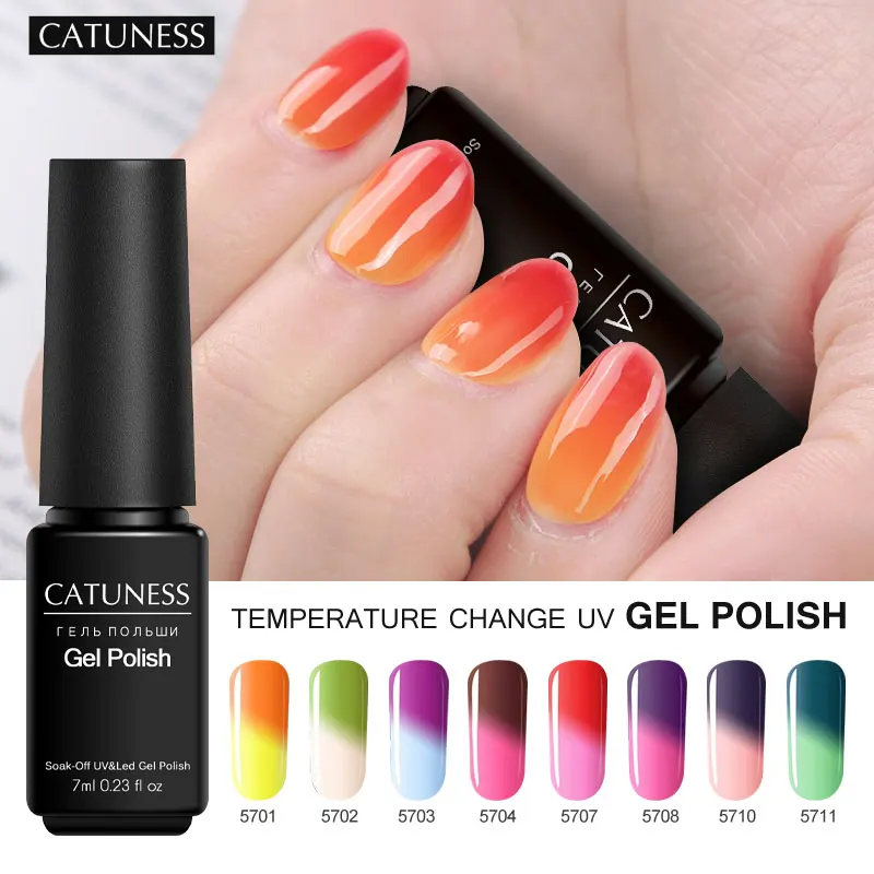 CATUNESS Soak-Off UV Thermal Chameleon Led Gel Polish Temperature Changing Varnish Nail Art Design Charming Nails | Красота и