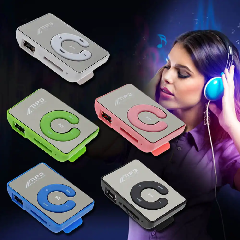 Mini Clip de Espejo Reproductor de MP3 Portátil Deporte USB Reproducto Mini Clip de Espejo Reproductor de MP3 Portátil Deporte USB Reproducto