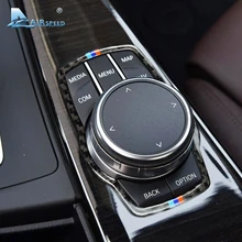 Velocidad coche de fibra de carbono para BMW Multimedia Marco de botón cubierta de perilla de ajuste para F10 F20 F30 F34 F07 F25 F26 F15 F16 Accesorios