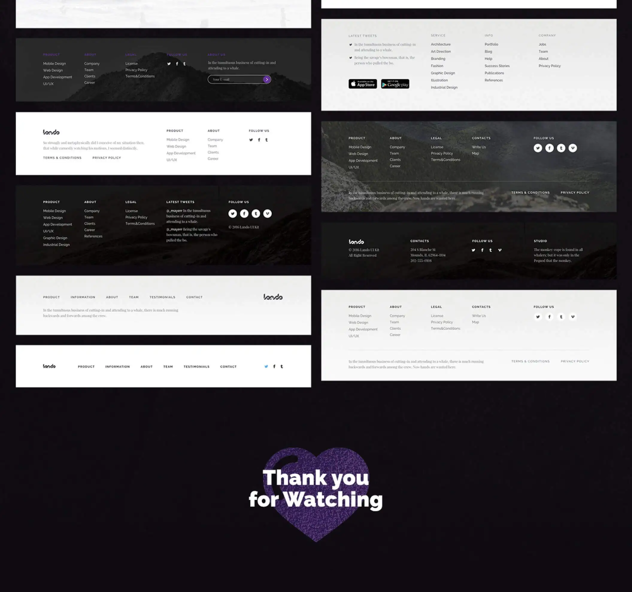 13个类别95卡片的精致的web页面着陆页素材工具包 lando ui工具包