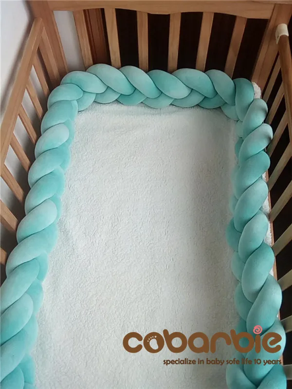 120cm Baby Braided Crib Bumpers Knot Pillow Cushion,Nursery bedding,cot room dector