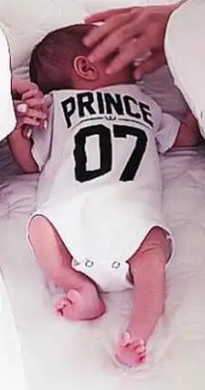 Одинаковая футболка из хлопка, футболка с надписью «King 07», «queen 07», «Prince», «Prin» для новорожденных, футболка с короткими рукавами и круглым вырезом для отдыха - Цвет: prince 07