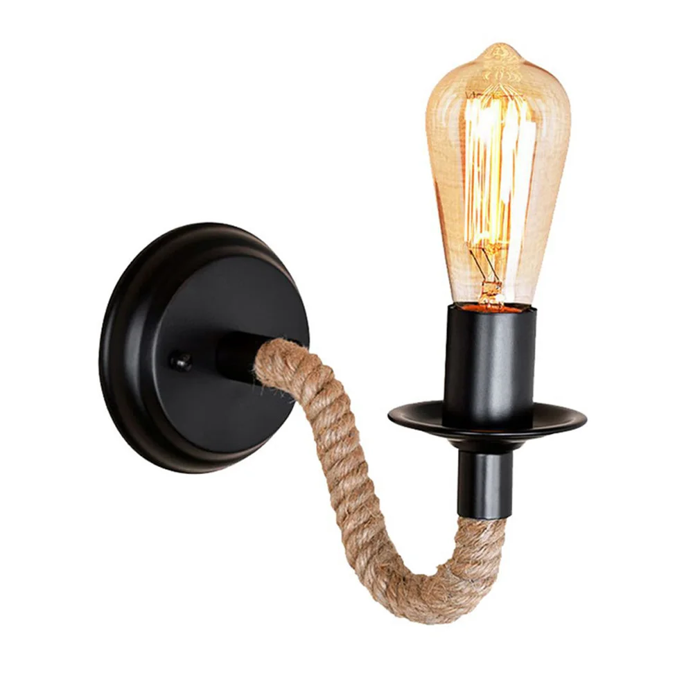 

Hemp Rope Wall Sconce Industrial Loft Vintage Wall Lamp Lights Lighting Fixture