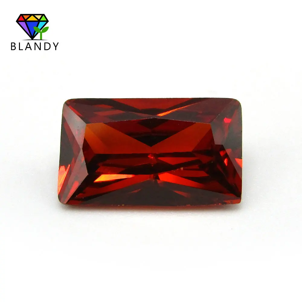 

Cubic Zirconia Stone 2x3mm~13x18mm Rectangle Shape Machine Cut Garnet Color Loose CZ Stone DIY Synthetic Gems For Jewelry
